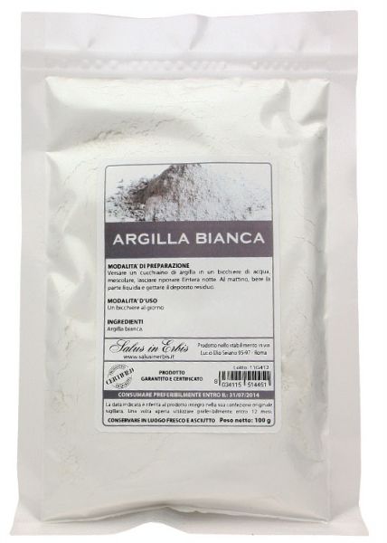 ARGILLA BIANCA Caolino Polvere Ventilata Pura 100 g Prima Qualità